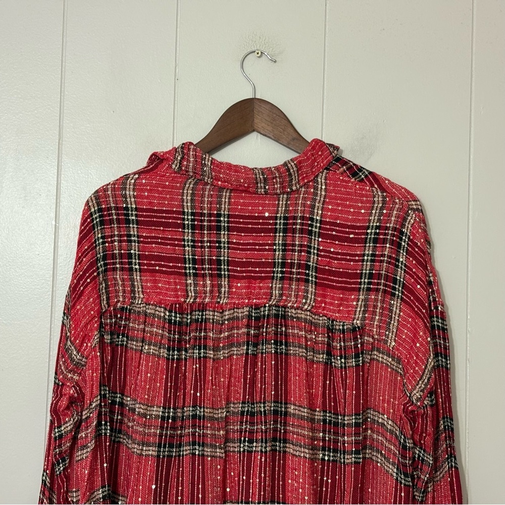 Free People Fearless Love Red Bell Sleeve Tunic Top Size XS Boho - Picture 10 of 13